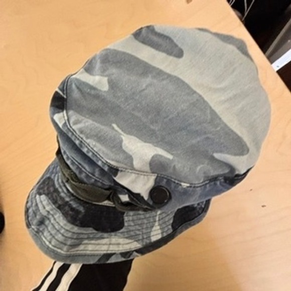 Military Boonie Hat Men Sz 7 Blue Camo Sun Bucket Tactical Fishing Hat - Picture 8 of 8